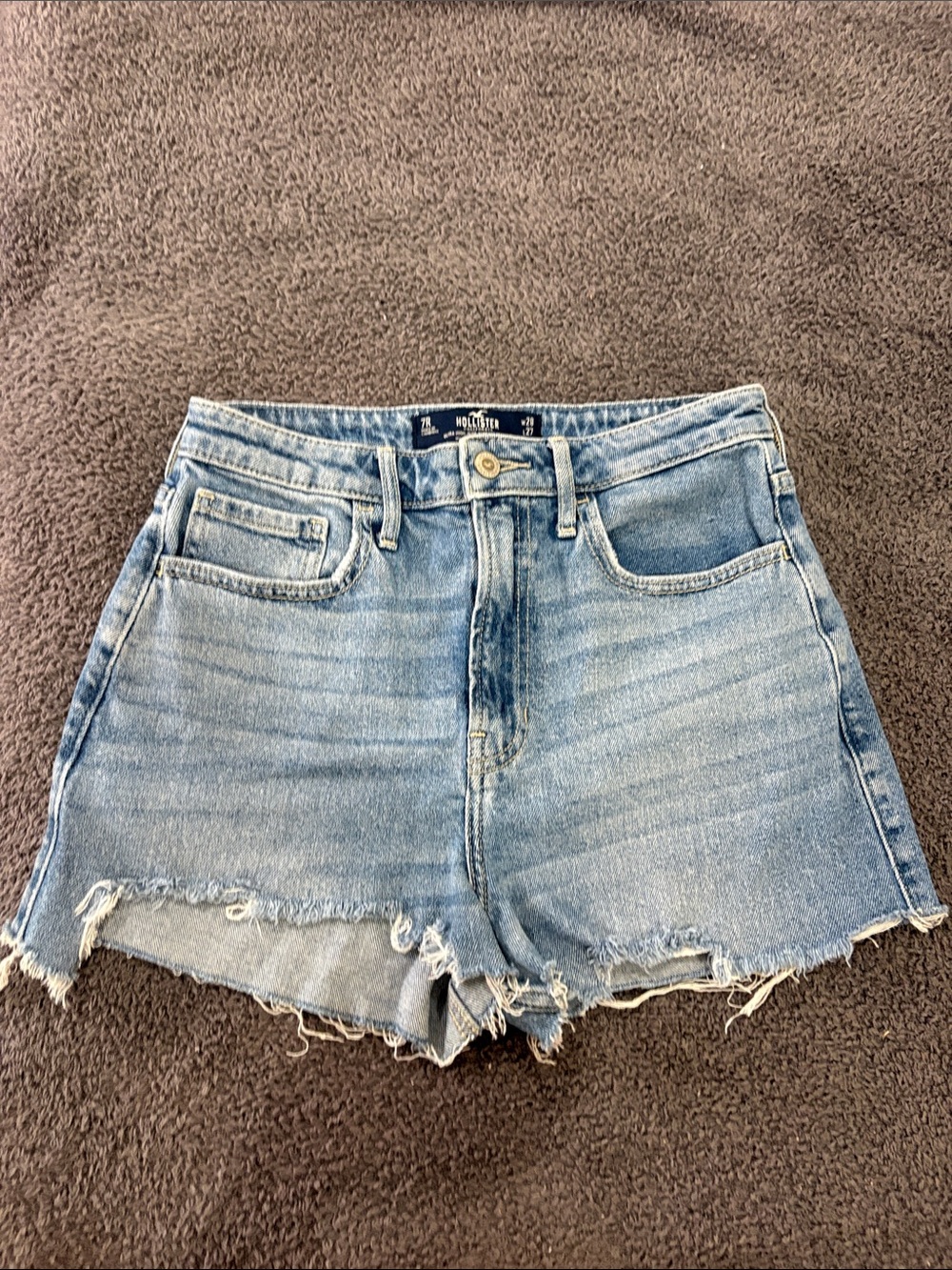 Hollister Washed Light Blue Denim Cutoff Shorts